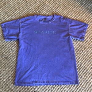 Comfort Colors Seaside Florida Beach tee shirt. Soft purple with aqua logo Large